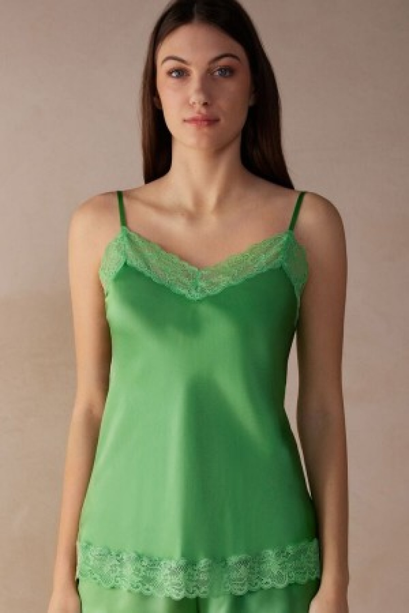 Intimissimi Kanten and Silk Top Groen | BEEGJ52299